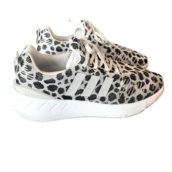Adidas Swift Run 22 Low Dalmatian Sneakers Running Womens Size 7 Black White New