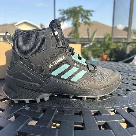 Adidas Terrex Swift R3 GORE-TEX Mid Black Mint Ton Women's Shoes GZ3043 Size 9