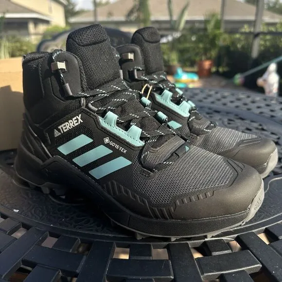 Adidas Terrex Swift R3 GORE-TEX Mid Black Mint Ton Women's Shoes GZ3043 Size 9