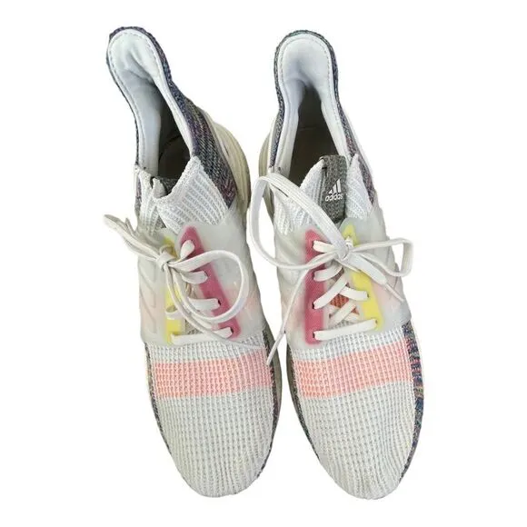 Adidas ultra boost laced mid top multicolor pastel cloth sneakers men’s size 11