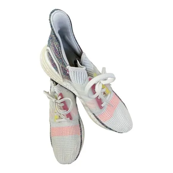 Adidas ultra boost laced mid top multicolor pastel cloth sneakers men’s size 11