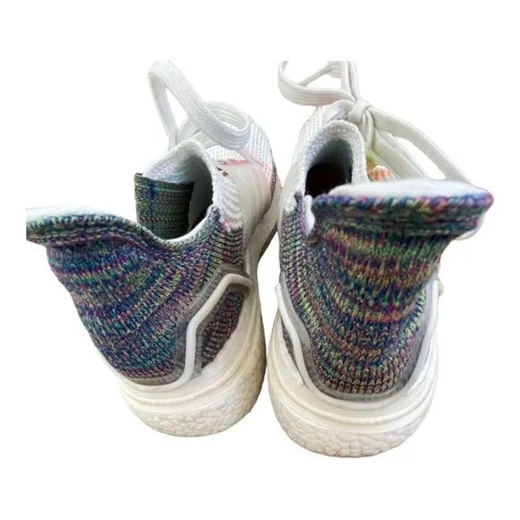 Adidas ultra boost laced mid top multicolor pastel cloth sneakers men’s size 11