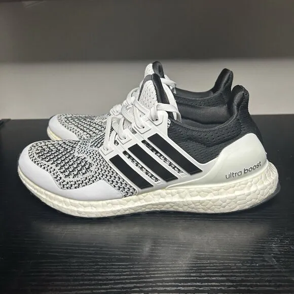 Adidas Ultraboost 1.0 White Black Knit Running Sneakers Shoes IH4924 Mens 8