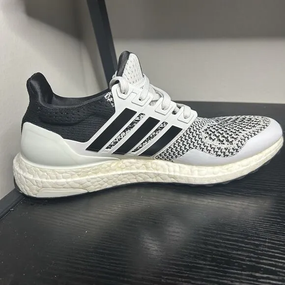 Adidas Ultraboost 1.0 White Black Knit Running Sneakers Shoes IH4924 Mens 8