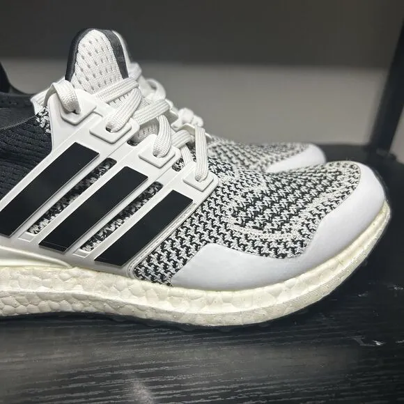 Adidas Ultraboost 1.0 White Black Knit Running Sneakers Shoes IH4924 Mens 8