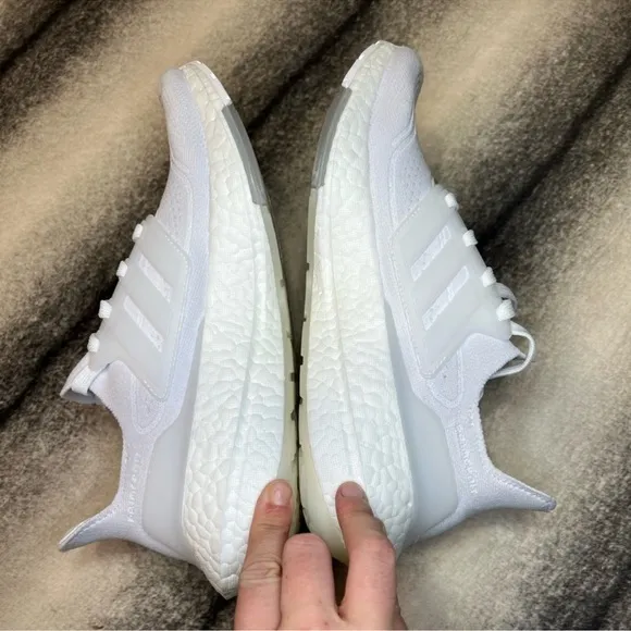 Adidas Ultraboost 21 White White Grey Running Athletic Sneakers