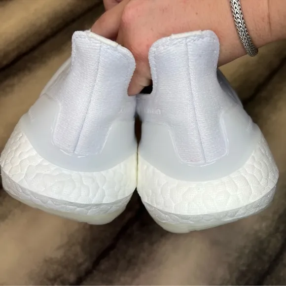 Adidas Ultraboost 21 White White Grey Running Athletic Sneakers