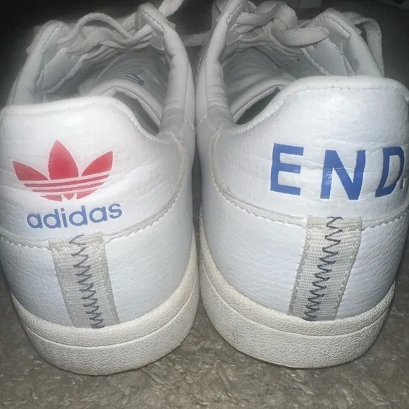 Adidas White and Red Sneakers with Classic Design