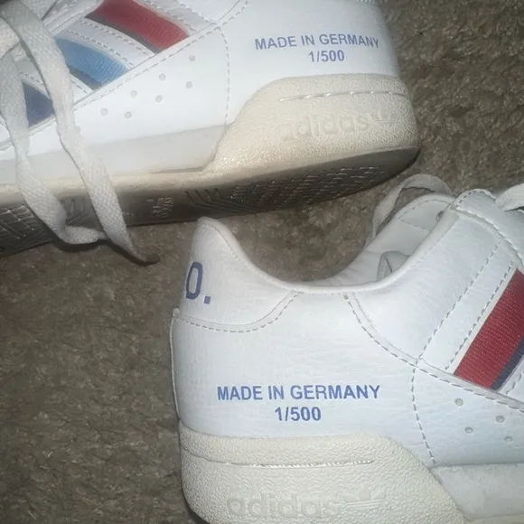 Adidas White and Red Sneakers with Classic Design