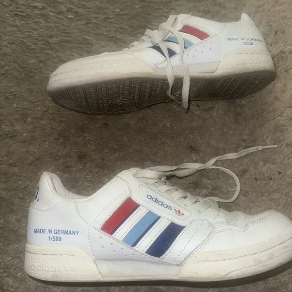 Adidas White and Red Sneakers with Classic Design