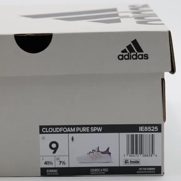 Adidas Womens Everyday Cloudfoam Pure SPW Shoes White/Orange/Red Size 9