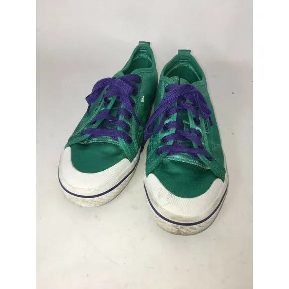 Adidas Women's Green Satin Sneakers Shoes 7.5