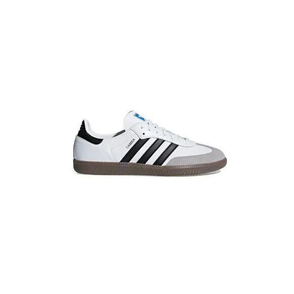 Adidas Womens White Leather Sporty Sneakers with Rubber Sole