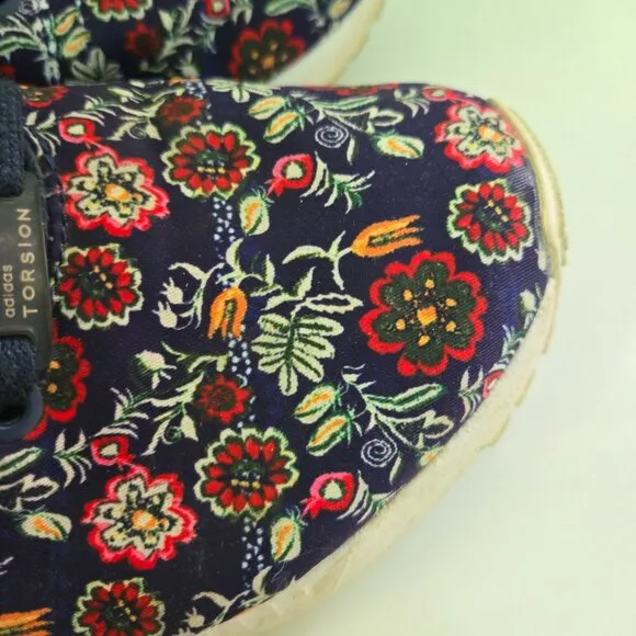 Adidas X The Farm ZX Flux Torsion 702001 Navy Floral Sneakers Size 6.5