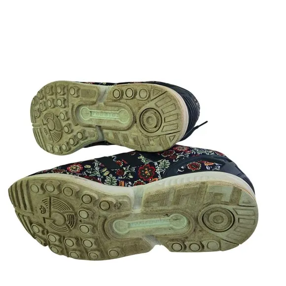 Adidas X The Farm ZX Flux Torsion 702001 Navy Floral Sneakers Size 6.5