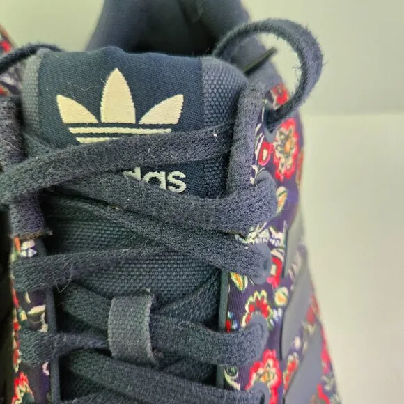 Adidas X The Farm ZX Flux Torsion 702001 Navy Floral Sneakers Size 6.5