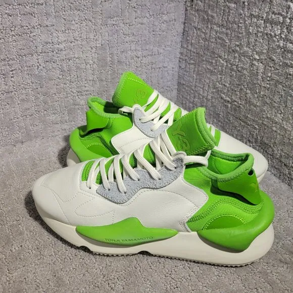Adidas Y-3 KAIWA Men's Size US 9 White Green Athletic Running Sneakers IG1040