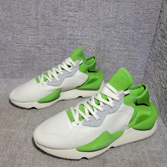 Adidas Y-3 KAIWA Men's Size US 9 White Green Athletic Running Sneakers IG1040