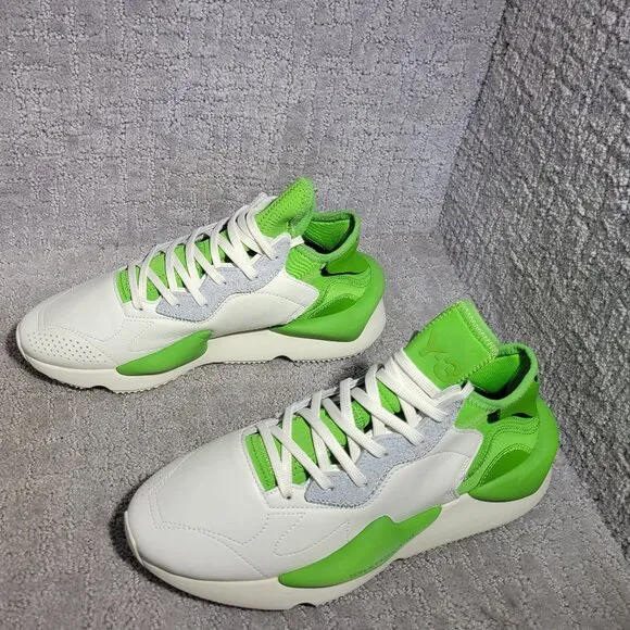 Adidas Y-3 KAIWA Men's Size US 9 White Green Athletic Running Sneakers IG1040