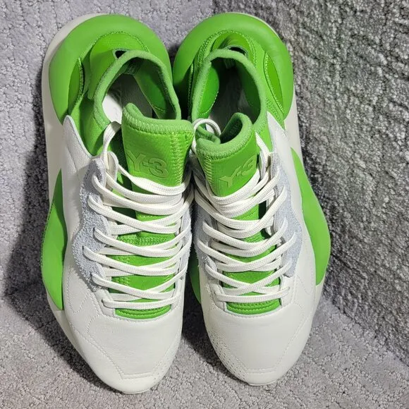 Adidas Y-3 KAIWA Men's Size US 9 White Green Athletic Running Sneakers IG1040