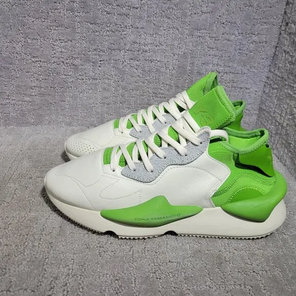 Adidas Y-3 KAIWA Men's Size US 9 White Green Athletic Running Sneakers IG1040