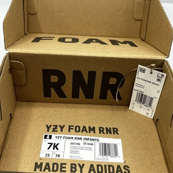 Adidas Yeezy Foam Rnnr Runner Stone Sage 'GX7296' Infans 7K Kanye Sneakers Shoes
