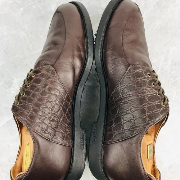 Adidas Z-Traxion Fit Foam Mens Size 11.5‎ Golf Shoes Brown Leather Classic Golf