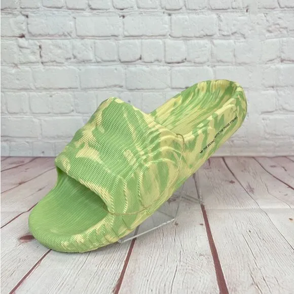 Adidas Adilette 22 'Magic Lime Dessert Sand' Sandals Slides Mens Size 8 (GY1597)