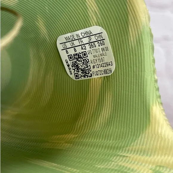 Adidas Adilette 22 'Magic Lime Dessert Sand' Sandals Slides Mens Size 8 (GY1597)