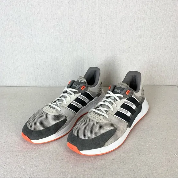 Adidas~Men’s Run‎ 90s Grey/Solar Red Athletic/Running Shoes~Sz 14