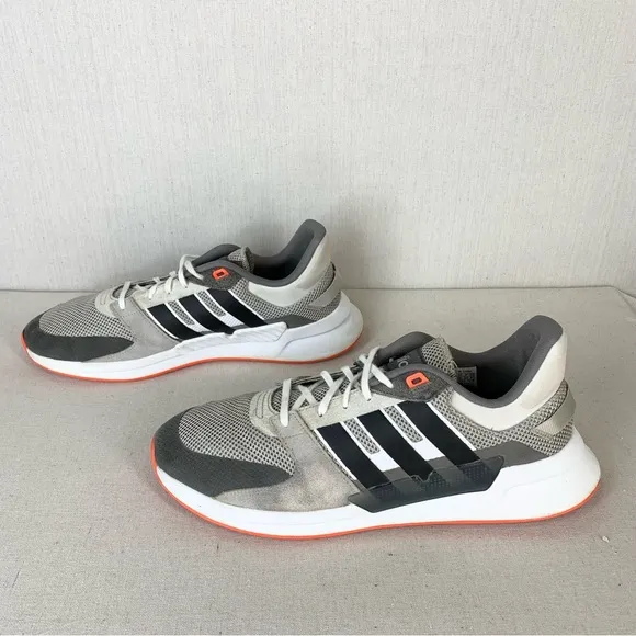 Adidas~Men’s Run‎ 90s Grey/Solar Red Athletic/Running Shoes~Sz 14