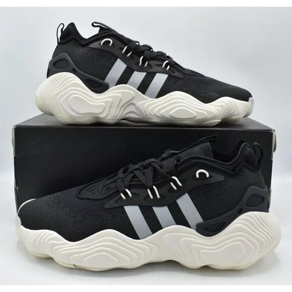 Adidas Mens Size 9.5 Trae Young 3 Black White Carbon Basketball Shoes Sneakers