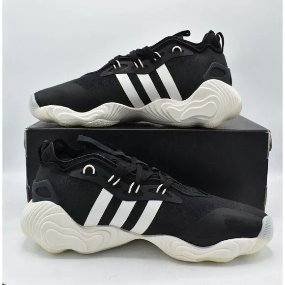 Adidas Mens Size 9.5 Trae Young 3 Black White Carbon Basketball Shoes Sneakers