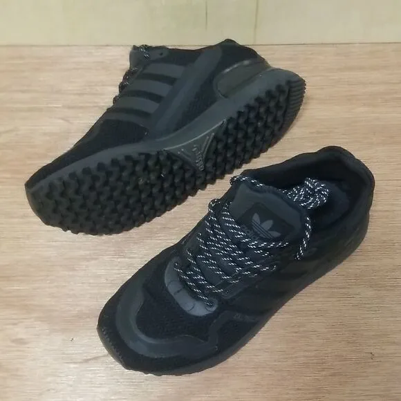 ADIDAS Originals Zx 750 Casual Shoes Triple Black Womens sz 6 1/2