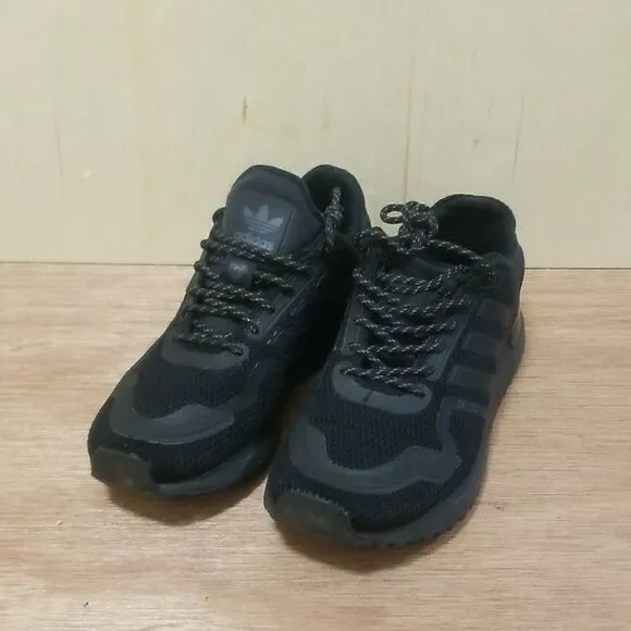 ADIDAS Originals Zx 750 Casual Shoes Triple Black Womens sz 6 1/2