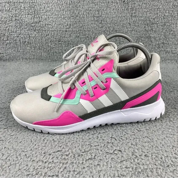 ADIDAS ORIGINALS FLEX J GS Shoes Youth Kids Girls Size 6.5 Grey Pink‎ Sneakers