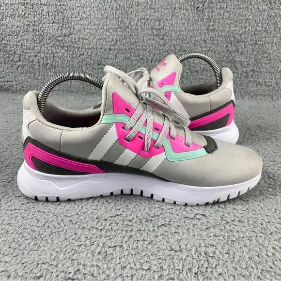 ADIDAS ORIGINALS FLEX J GS Shoes Youth Kids Girls Size 6.5 Grey Pink‎ Sneakers