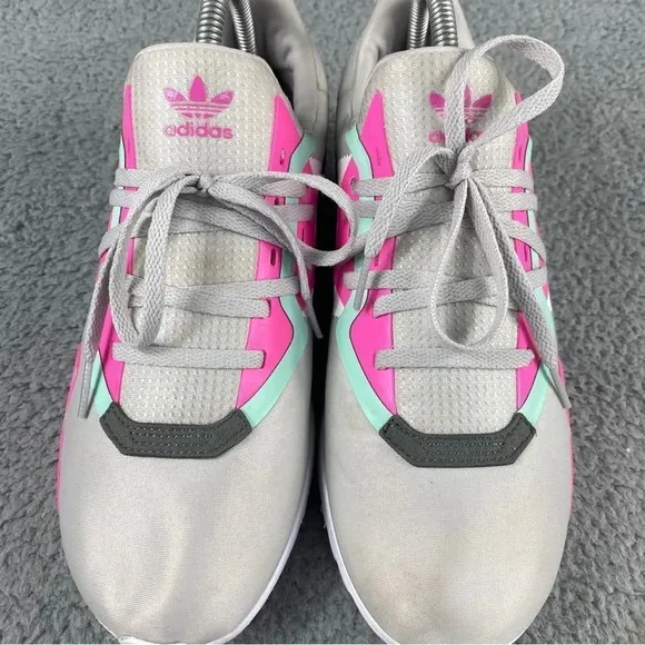 ADIDAS ORIGINALS FLEX J GS Shoes Youth Kids Girls Size 6.5 Grey Pink‎ Sneakers