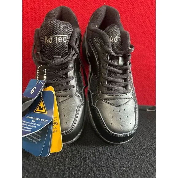 AdTec Genuine Leather Memory Foam‎ Footwear Size 6 Black. steel toe Shoes
