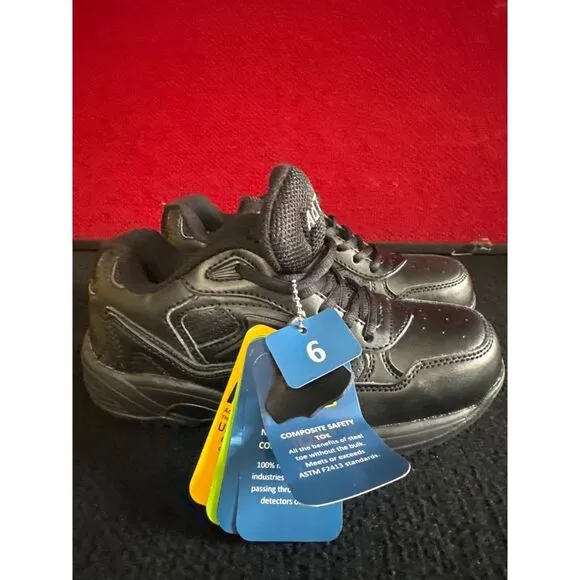 AdTec Genuine Leather Memory Foam‎ Footwear Size 6 Black. steel toe Shoes