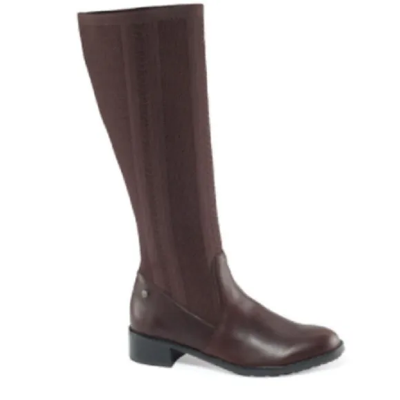 AETREX BELLE LEATHER STRETCH SOCK KNEE HIGH ORTHOPEDIC BOOTS BROWN NWT SZ 7.5