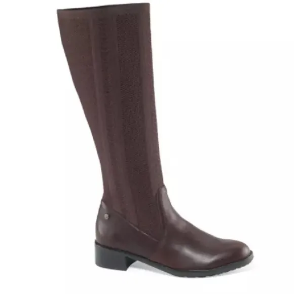 AETREX BELLE LEATHER STRETCH SOCK KNEE HIGH ORTHOPEDIC BOOTS BROWN NWT SZ 7.5