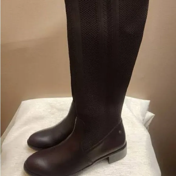 AETREX BELLE LEATHER STRETCH SOCK KNEE HIGH ORTHOPEDIC BOOTS BROWN NWT SZ 7.5