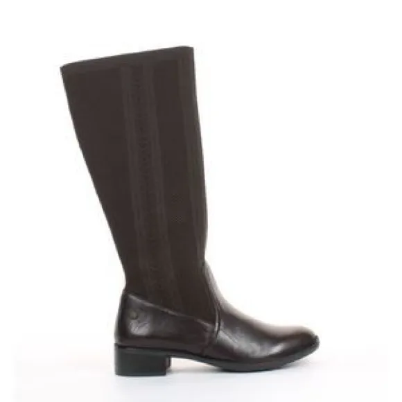 AETREX BELLE LEATHER STRETCH SOCK KNEE HIGH ORTHOPEDIC BOOTS BROWN NWT SZ 7.5