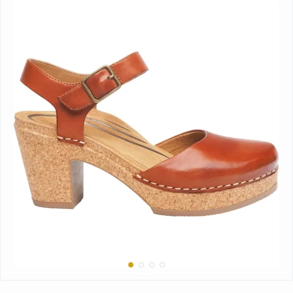 AETREX Finley NWT Size40 Cognac Babydoll Cork Platforms Arch Support Memory Foam