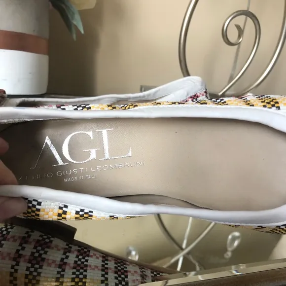 AGL Attilio Giusti Leombruni Plaid Ballet Flat Shoes