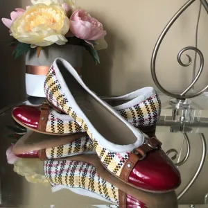 AGL Attilio Giusti Leombruni Plaid Ballet Flat Shoes