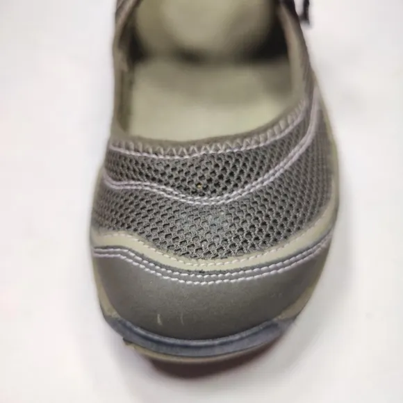 AHNU Mary Janes Olive Purple Mesh Leather Outdoor Hiking Women’s Shoes Size 9.5