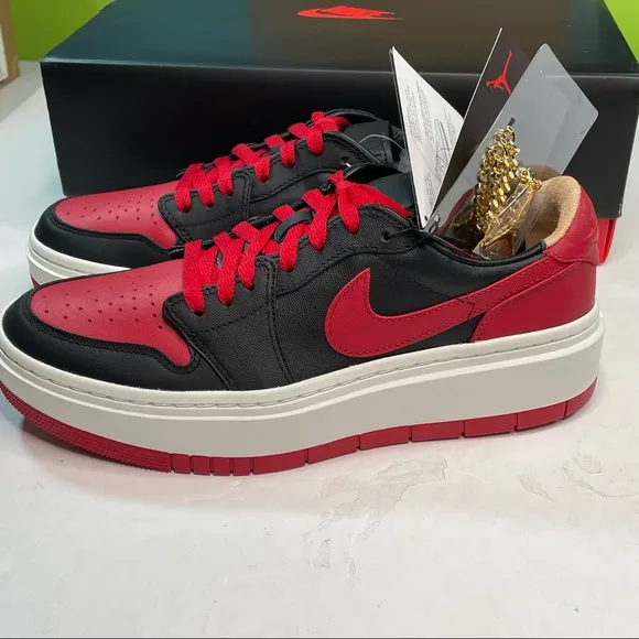 Air Jordan 1 Elevate Bred Black &amp; Red Womens Size 10 Mens 8.5 Sneakers Shoes