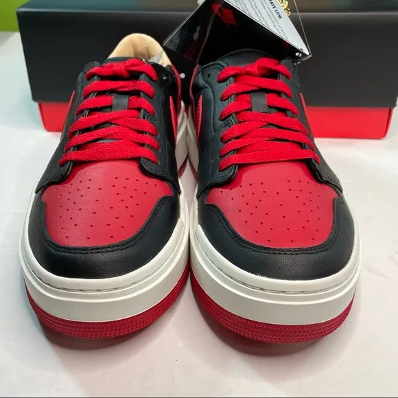 Air Jordan 1 Elevate Bred Black &amp; Red Womens Size 10 Mens 8.5 Sneakers Shoes